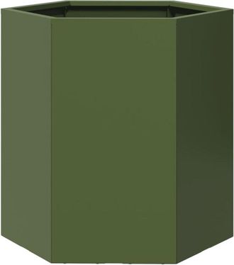 vidaXL Jardinera Hexagonal De Acero Verde 46x40x45 Cm Vidaxl