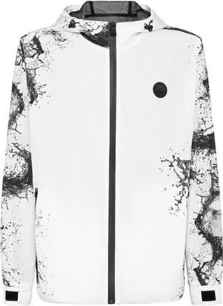 Plein Sport Windbreaker Jacket Splash Men in White at Nordstrom, Size Xxx-Large