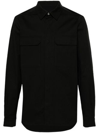 Rick Owens flap-pockets coated shirt - Black