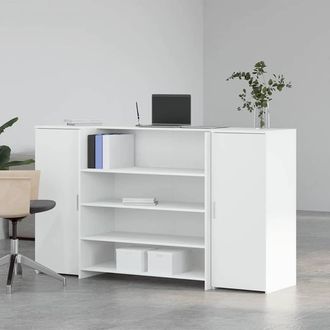 Berkfield Home Reception Desk White 180x50x103.5 cm Engineered Wood