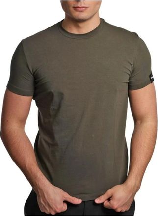 Dsquared2 Tops, Heren, Groen, L, T-shirt met ronde hals