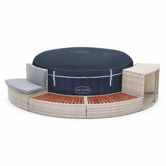 Bestway Spa Hinchable Bestway Lay-z-spa Miami Energy-efficient Airjet &Oslash;180 X 66 Cm + Revestimiento K2o Half Surround 180 289x45x56 Cm