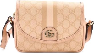 Gucci Ophidia Flap Shoulder Bag GG Coated Canvas Mini crossbody bag - Roze