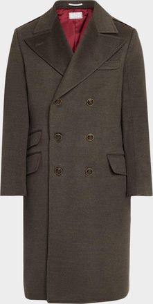 Brunello Cucinelli Men & apos;s Wool Mid-Length Double-Breasted Overcoat