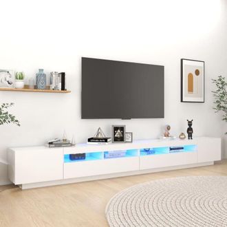 vidaXL Vidaxl - Mobile Porta tv con Luci led Bianco 300x35x40 cm