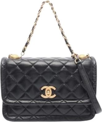 Chanel Pre-owned Matelasse Handtas - Dames - Vintage Schoudertas - Zwart - ONE Size - Leer - Vintage