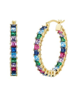 Liv Oliver 18K Plated 18.85 Ct. Tw. Multi Color Quartz Earrings