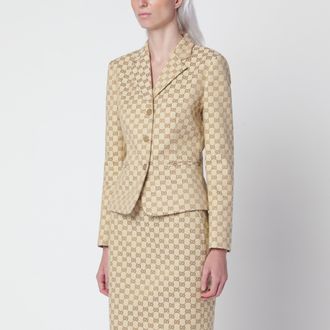 Gucci Giacca aderente New Sand in cotone GG
