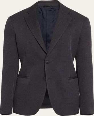 Giorgio Armani Mens Micro-Chevron Dinner Jacket