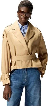 Pinko Tanya Trenchcoat - Dames - Zomerjassen - Beige - M - Katoen - Jassen
