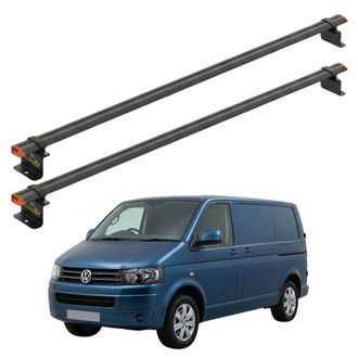 OEM Baca Vw Transporter T5 2003-2015, Montaje Puntual, Negra, 2 Barras