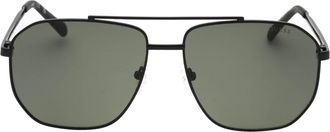 Guess Groene Lens Matte Zwarte Zonnebril