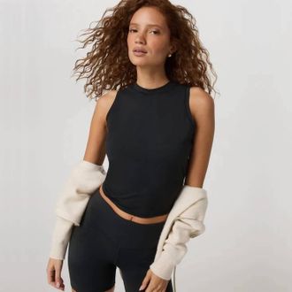 Vuori Clothing Halo Muscle Tank In Solid Black