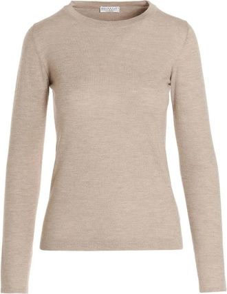 Brunello Cucinelli Kasjmier Trui - Dames - Cashmere truien - Beige - 2XL - Kasjmier - Truien & Vesten
