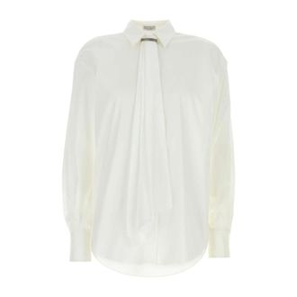 Brunello Cucinelli Shirt Popeline di Cotone Stretch - female - Brunello Cucinelli - Shirts - White - M - Blouses & Shirts