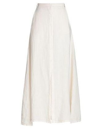8 by YOOX LINEN BUTTON-FRONT MIDI SKIRT