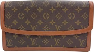 Louis Vuitton Monogram Brown Monogram Leather Clutch Bag Pochette (Pre-Owned)