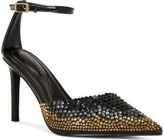 Azalea Wang Julippe Ankle Strap Pointed Toe Pump in Black at Nordstrom, Size 7.5