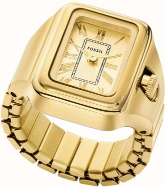 Fossil Womens Raquel Watch Ring Gold Dial Watch