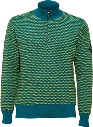 G.R.P. Honeycomb Textured Knit Half-Zip Sweater