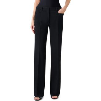Akris Mikka Virgin Wool Tricotine Pants in Black at Nordstrom, Size 12