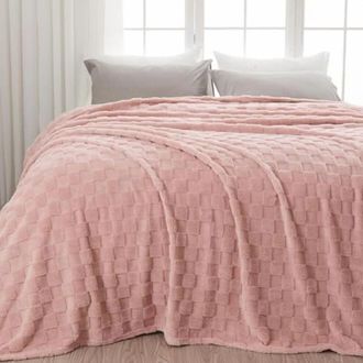 OEM Manta Ligera De Franela Rosa De Seda Premium Extra Suave Y Extra Grande Con Estampado De Cuadros 3d, Apta Para Todas Las Estaciones (cuadros Rosas, Ex