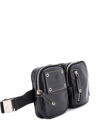 Gucci Crest Double Leather belt bag - Zwart