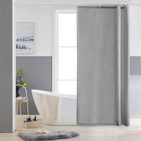 OEM Cortina De Ducha, Antimoho, Gris, Peque&ntilde;a, De Poli&eacute;ster, Impermeable, Lavable A M&aacute;quina. Cortina Para Ba&ntilde;era, 80 X 180 Cm, 8 Ganchos