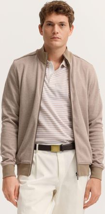 Bugatti Sweatjacke BUGATTI Elegant, Herren, Gr. M, beige (40, beige), Sweatware, 60% Baumwolle, 40% Polyester, unifarben, normal, ohne Ausschnitt, Sweatjacken