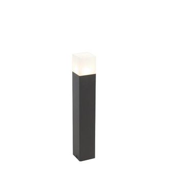 QAZQA Qazqa Moderno Estaca Para Exterior Negra Con Cristal Opal 50 Cm Pincho Para Tierra Y Prensaestopas - Denmark Aluminio /pl&aacute;stico Alargada Adecuado Para
