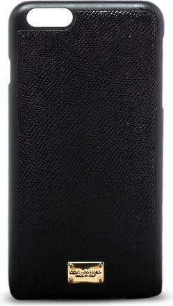 Dolce & Gabbana Leren iPhone 7 en 8 hoesje met logoplakkaat - Zwart