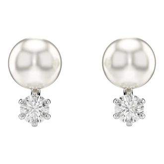 Swarovski Matrix Crystal Pearl Oorbellen - Dames - Oorbellen - Grijs - ONE Size - Accessoires