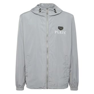 Philipp Plein Nylon Windbreaker - Heren - Zomerjassen - Grijs - 4XL - Nylon - Jassen