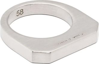 Rick Owens Anello con logo - Argento
