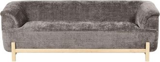 Beliani Sofa 3 Seater ALNOR Chenille Brown