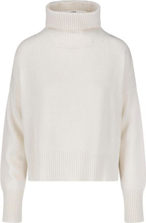 Maryya White Virgin Wool-Cashmere Ribbed Turtleneck
