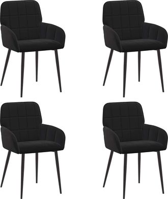 vidaXL Sillas De Comedor 4 Uds. Terciopelo Negro 57 X 50 X 85 Cm Vidaxl