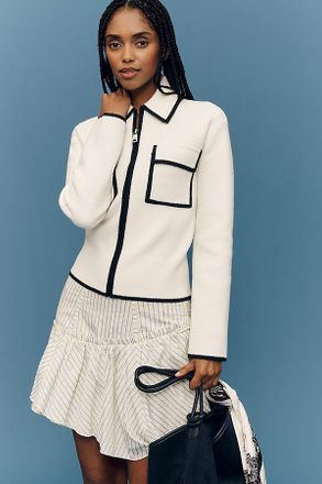 NVLT Knit Zip-Front Shacket Jacket