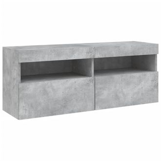 vidaXL Vidaxl - Mueble De Tv De Pared Con Luces Led Gris Hormig&oacute;n 100x30x40 Cm