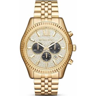 Michael Kors MK8494 Lexington Gold Pave Mens Watch Stainless Steel - One Size