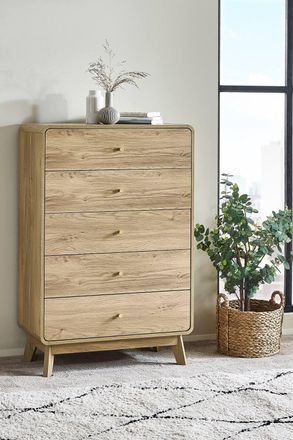 Julian Bowen Ingrid 5 Drawer Chest in Beige