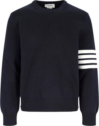 Thom Browne Blue 4 Bar Ribbed Sweater
