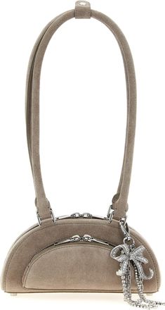 Self Portrait Gray Lamb Leather Shoulder Womens Bag