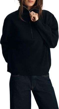 Mavi Half Zip Polo Sweater in Black at Nordstrom, Size X-Large