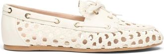 Stuart Weitzman Tinsley Woven Moccasin - Dames - Loafers - Beige - 40 EU - Leer - Schoenen