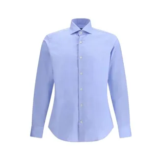 Caliban Overhemden, Heren, Blauw, L, Katoen, Klassieke Katoenen Overhemd