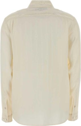 Gucci Womens Ivory Crepe Silk Shirt White