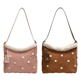 Generic Furry Shoulder Bag PU Lamb Fleece Bags Tote Bag for Women (Brown)