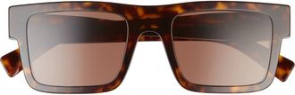 Prada 52mm Rectangular Sunglasses in Tortoise/Dark Brown at Nordstrom