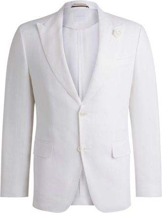 BOSS Slim-fit blazer in linen canvas